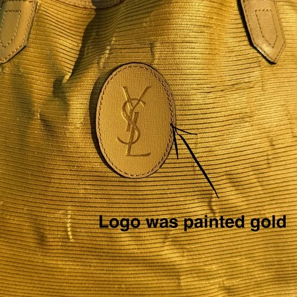 Yes Saint Laurent tote bag gold coated canvas - Picture 3 of 10